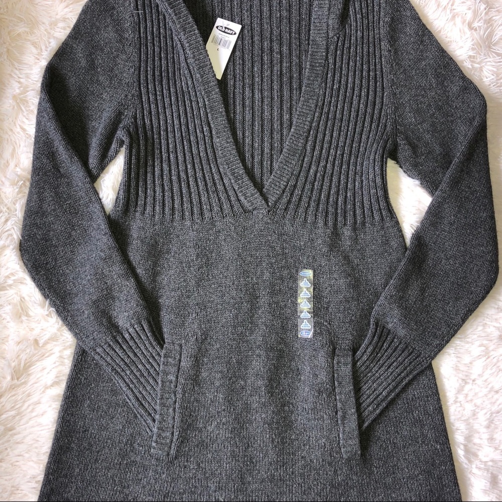 NWT Old Navy slate gray sweater dress hoodie LRG